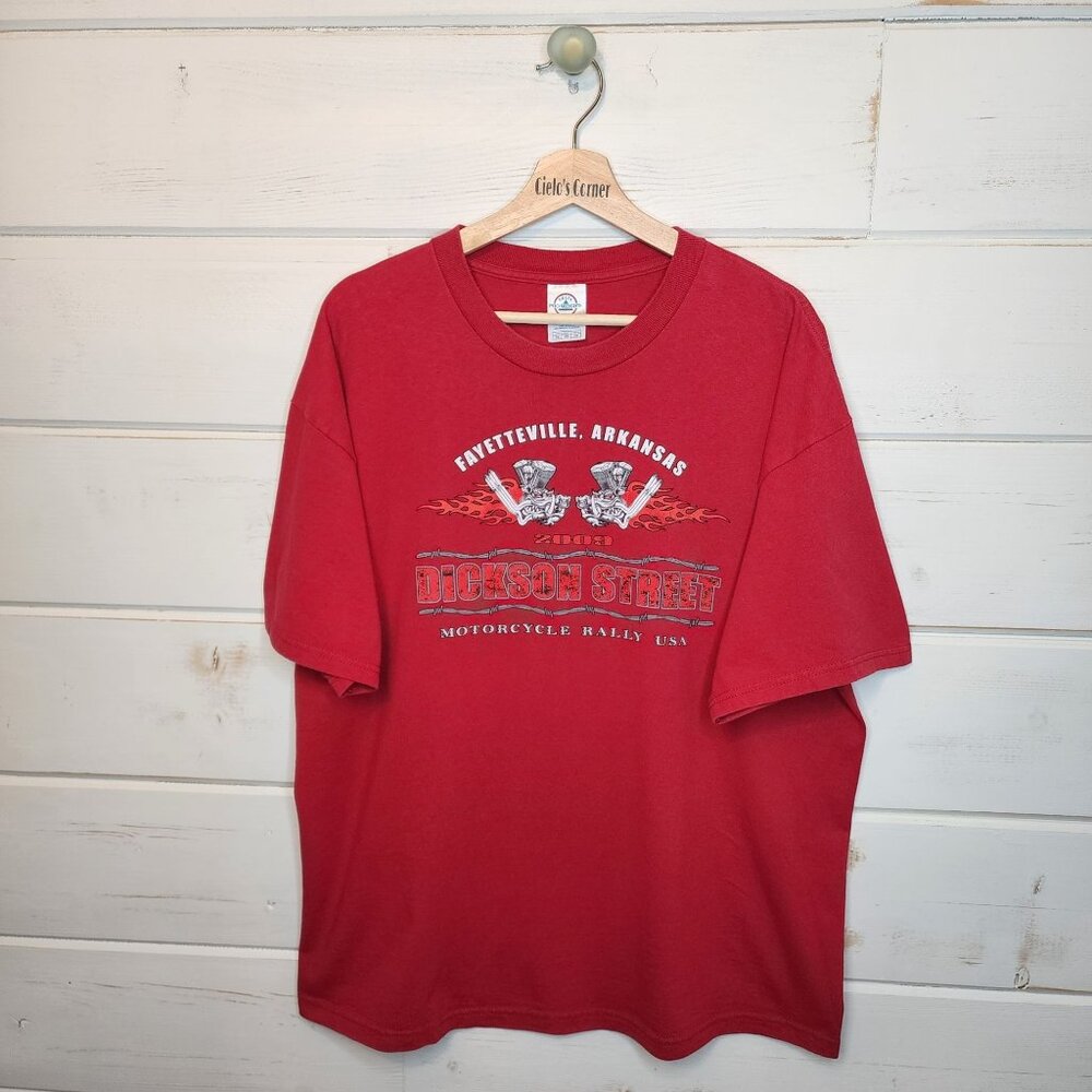 Vintage Delta Pro Weight Red 2009 Motorcycle Rally Tee XL
